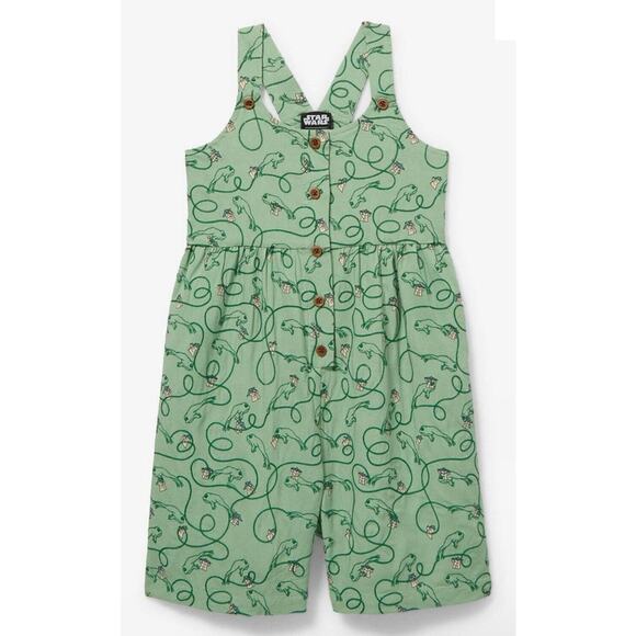 Disney Other - Disney Star Wars Grogu Button Front Toddler Romper — BoxLunch Exclusive -Size 3T
